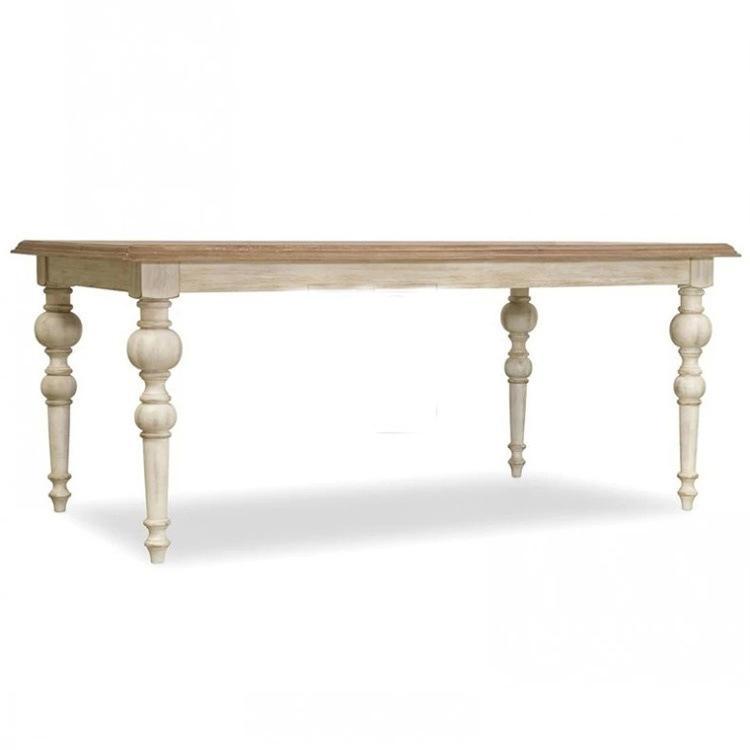 美式全实木办公桌欧式会议桌法式田园风格快餐桌长方形餐厅餐桌