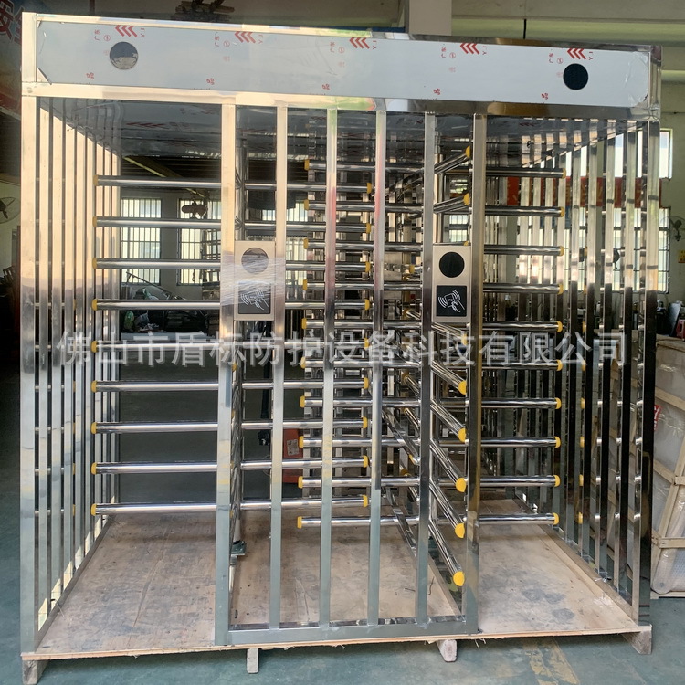 成品不锈钢防尾随双通道旋转门,车站监狱社区门禁栅栏全高转闸机