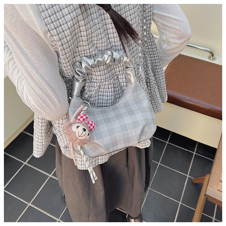 Sweet and cool style, trendy and unique cloud-shaped pleated handbag, a new summer fashion chain crossbody bag for women in 2025 undefined