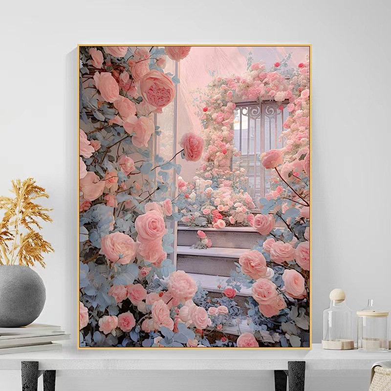 Fábrica directa de un agente DiDi pintura al óleo digital camélia flor de acrílico curar simple pintura al óleo decorativa