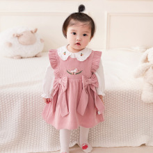 婴幼儿衣服2025小童春秋休闲连衣裙两件套时尚洋气女宝宝套装3023