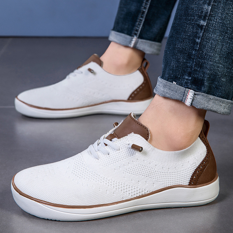 Cross-Border New Wide-Fit Men's Shoes Size 47, Extra-Large Size 48, Breathable Mesh Barefoot Shoes, Wide-Last Casual Shoes Nk29