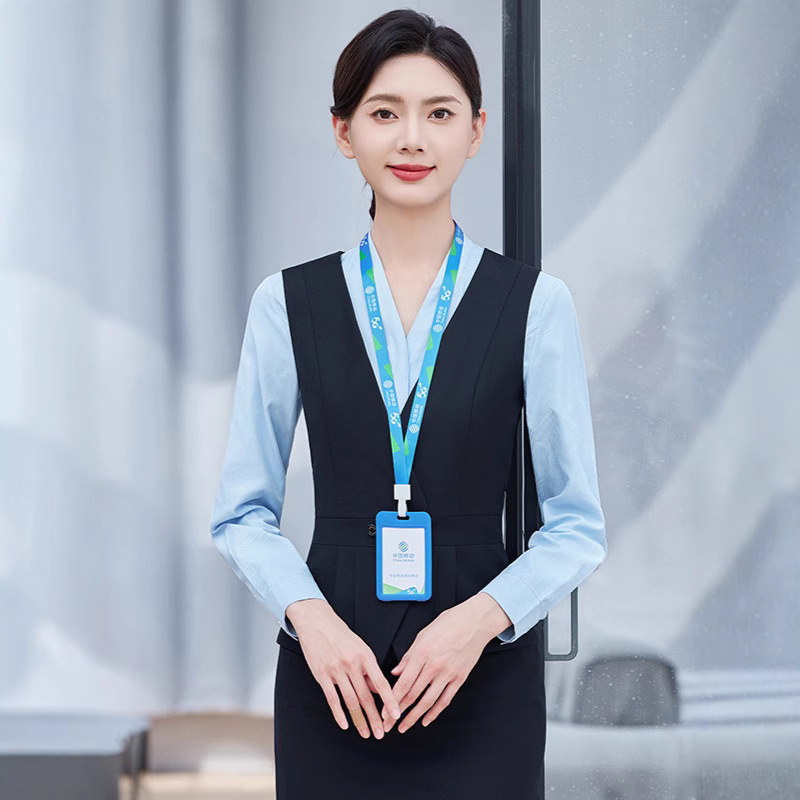 China Mobile Business Hall Women's Short Suit Vest Spring & Fall New Professional Wear Vest Work Clothes Shirt Work Clothes