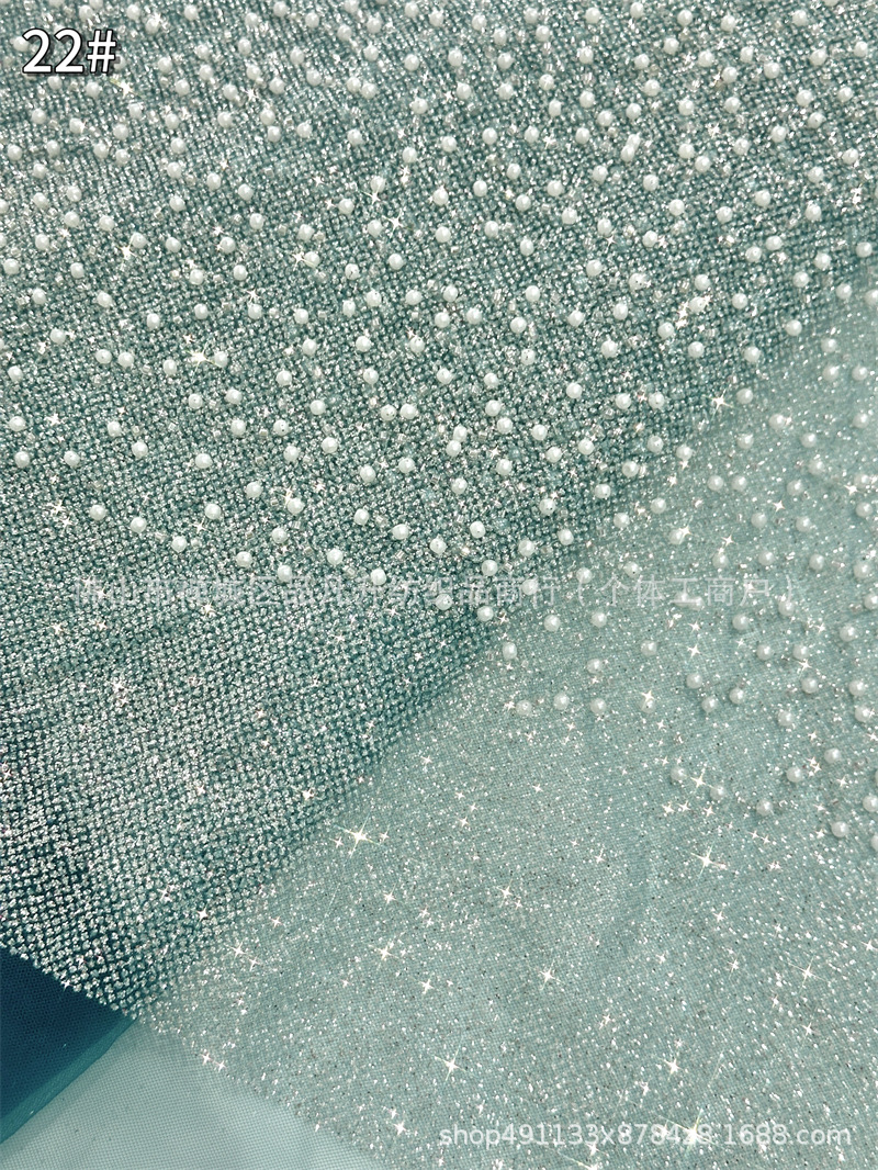 Nuevo fondo de polvo espumado cuentas bordadas telas de alta moda vestido cena fiesta vestido de tela