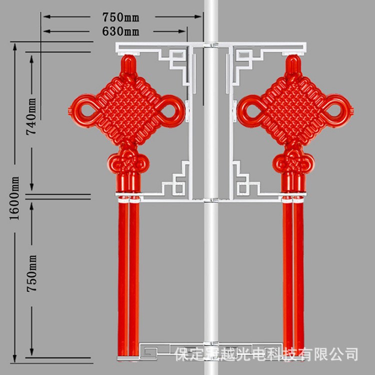 中国结路灯挂件 led中国结路灯灯笼装饰 发光中国结路灯灯箱详情3