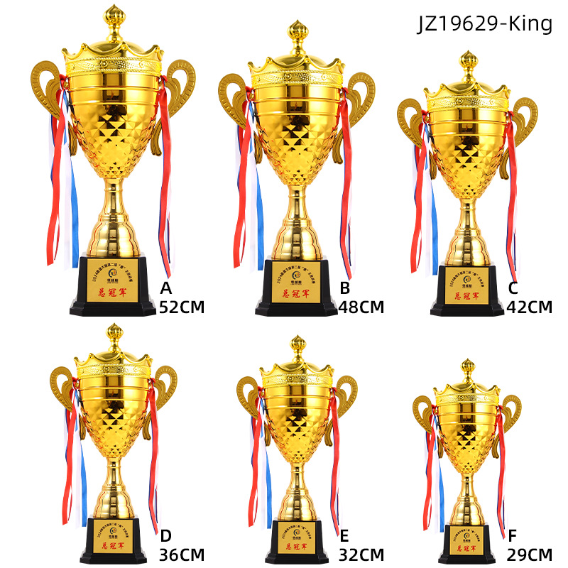 Juegos deportivos trofeos de metal tazas de tapa de orejas dobles tazas escolares baloncesto fútbol competiciones premios trofeos de alta gama