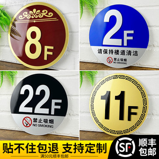 Elevator Machine Room Sign Sticker Self-Adhesive Floor Arch Aisle Sign Digital Sign Digital Sticker Sign