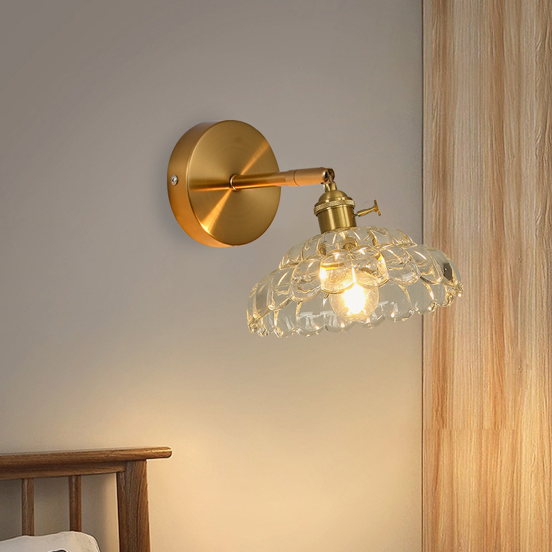 Lámpara de Araña Retro Japonesa de Cristal, Latón y Nogal, para Bodas, Escaparates, Cafeterías, Restaurantes, Bares, Mesitas de Noche