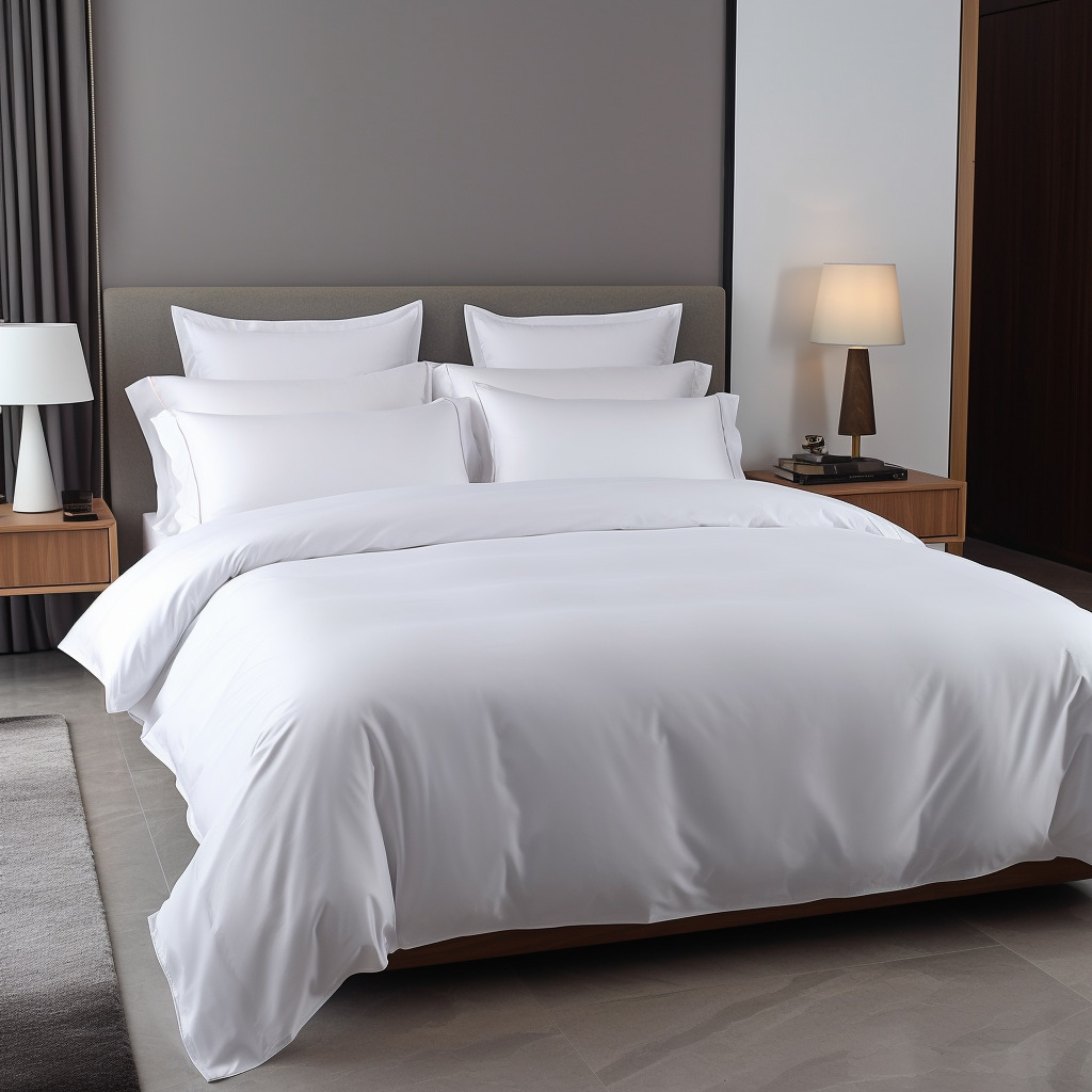 Hotel linen jacquard bed linen cotton plain bedding five-star hotel four-piece set bed sheet linen 
