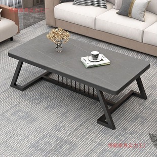 Slate Tabletop Tea Table for Living Room Rental House Small Apartment High-End Slate Tea Table Economical Rectangular Base
