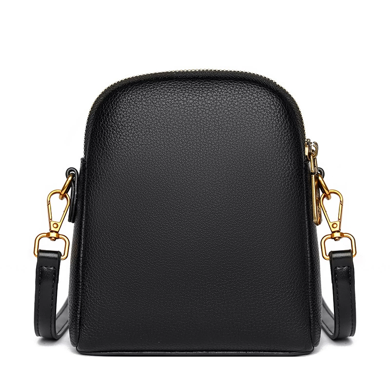 Кожаная сумка-на-одном плечe (shoulder bag) для телефона, стильная компактная crossbody в черном или хаки, вес 0.275 кг