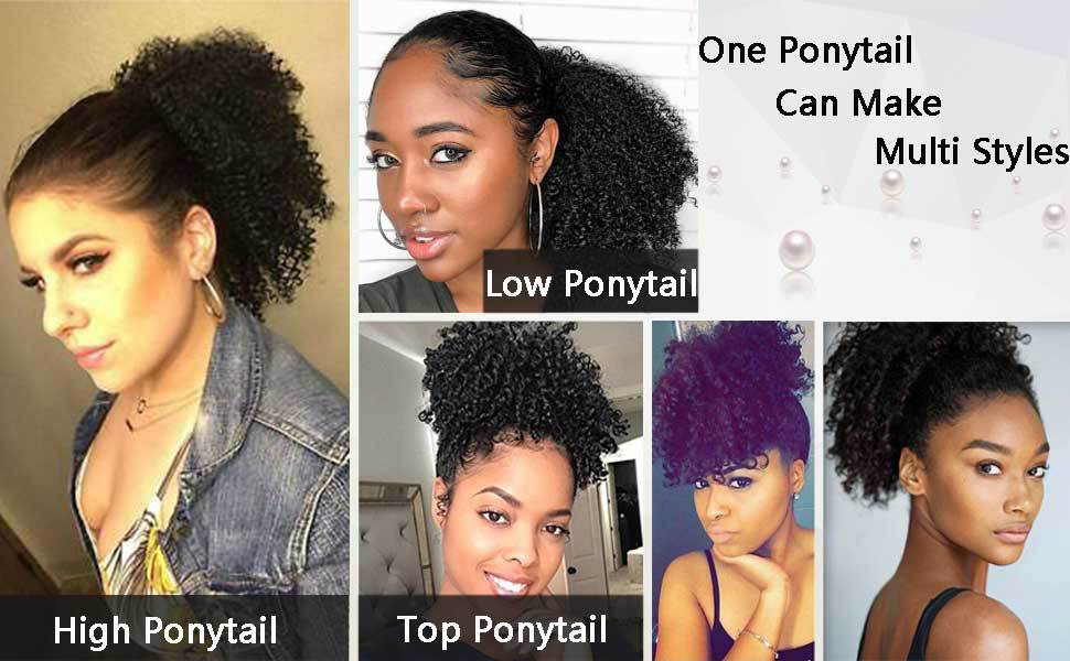 Sintētiskie mati Afro aukliņa maza cirtainu matu soma sintētiska zirgaste_voghion.com