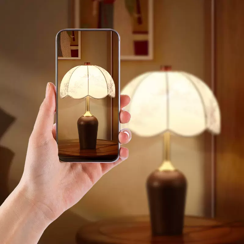 2025新款法式中古风台灯全铜实木卧室床头护眼台灯客厅沙发旁布艺