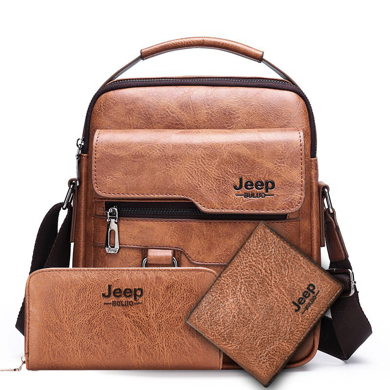 Traje combinado retro Bolso de hombre de negocios Bolso de hombro de gran capacidad Bolso de mensajero de los hombres Marca de moda Maletín portátil Comercio exterior