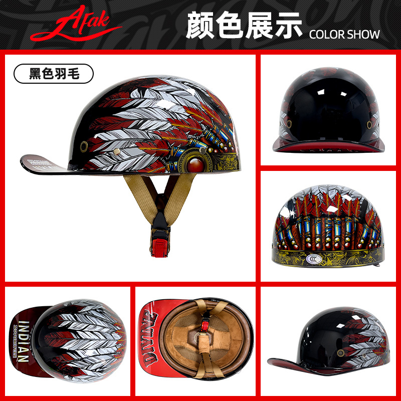 Casco de béisbol de verano de fábrica retro eléctrico Harley hombres y mujeres casco de motocicleta medio casco entrega de una pieza 3C certificación