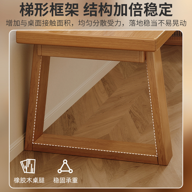 Escritorio para dos estudiantes Escritorio para computadora en casa Escritorio de estudio de patas de madera maciza Escritorio simple Escritorio largo Banco de trabajo grande