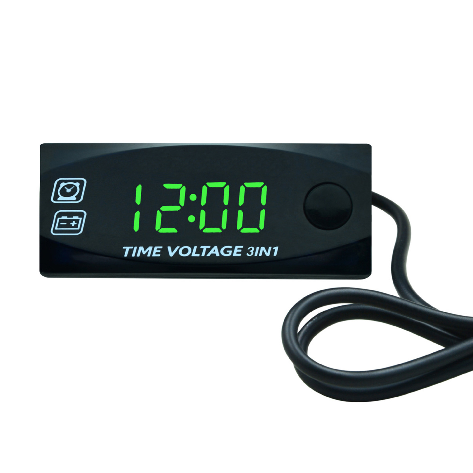 電子時鐘溫度表三合一LED電子表12V通用大屏數顯IP67防塵