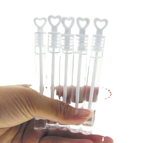 Wholesale holiday wedding love test tube blowable bubble water heart-shaped bubble stick children's toys portable empty bottle