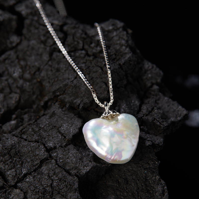 천연 담수진주 목걸이 실버