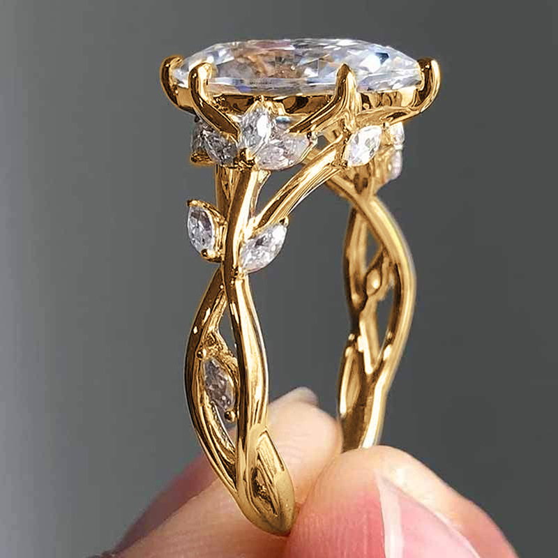7g Weight 0.03µm Gold Plating Thickness Water Plating Gold Plating Process KC Golden Plated Plating Material Zircon Inlay Material Rings Classification 1 Piece Quantity Holiday, Daily Occasion Copper Material Leaf Pattern All Seasons Season Women's Gender Elegant, Novelty Style Claw Setting Craft Wholesale Jewelry Elegant Novelty Leaf Copper Zircon Rings 4