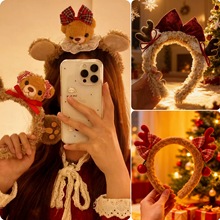 新款圣诞头饰发箍森系圣诞节夹子发夹女发卡拍照发饰可爱头箍装扮