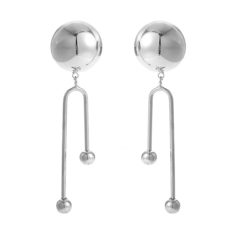 Korean version of ins personality temperament simple geometric metal earrings fashion earringspicture2