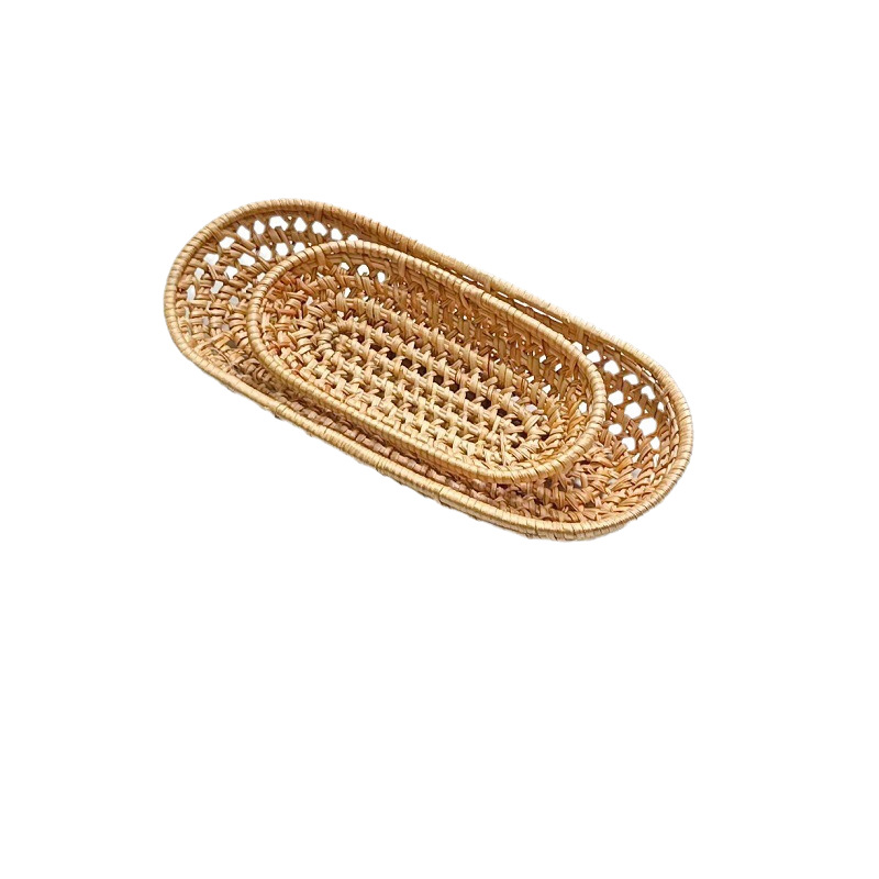 Vietnam de caña trenzada bandeja de fruta cesta trenzada cesta de comida pan