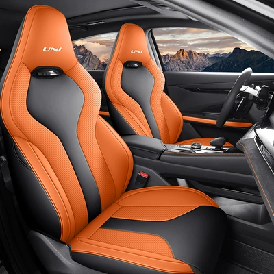 Suitable for 23 Changan Univ Seat Covers, Sports Version Special Seat Covers, Full Surround Car Seat Cushion Covers (Modelə uyğun (Original) oturacaq örtükləri) - black-orange-standard-edition-note-model-year-rear-all-inclusive