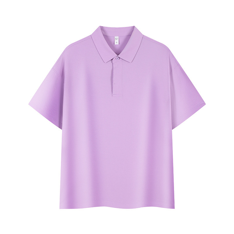ファッション的な肩のゆるいpoloシャツはシンプルで耐摩耗性のある通気性のある半袖tシャツの純色のカジュアルな上着です。|undefined