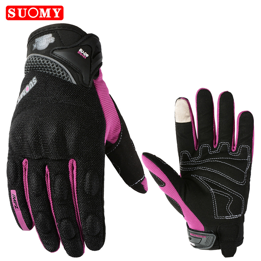 Guantes de motocicleta respirables SUOMY para hombres y mujeres de verano guantes de motocicleta para jinetes negros cross-border