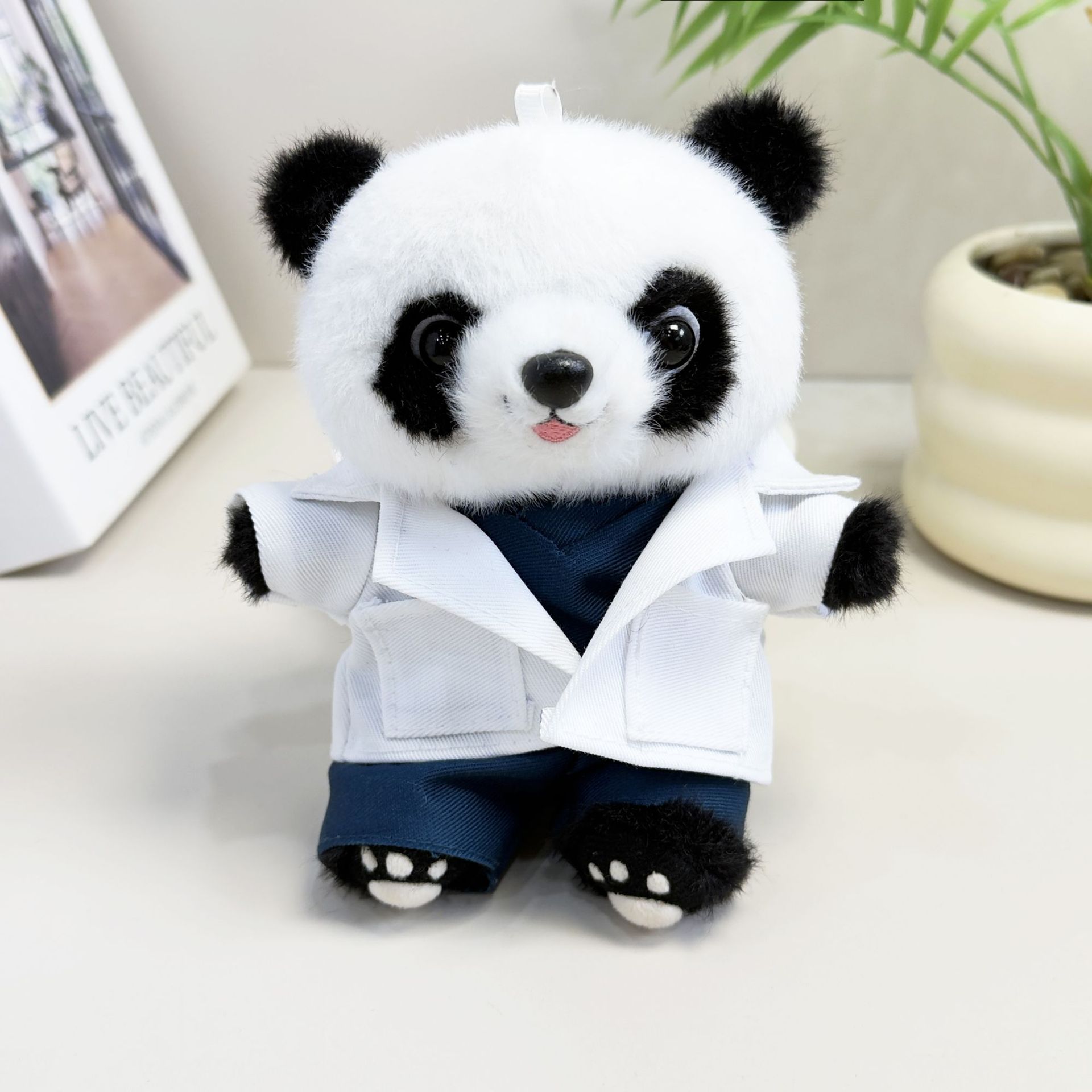 Tesoro nacional panda médico enfermera regalo muñeca Teddy Bear Hospital logotipo impresa panda muñeca de peluche