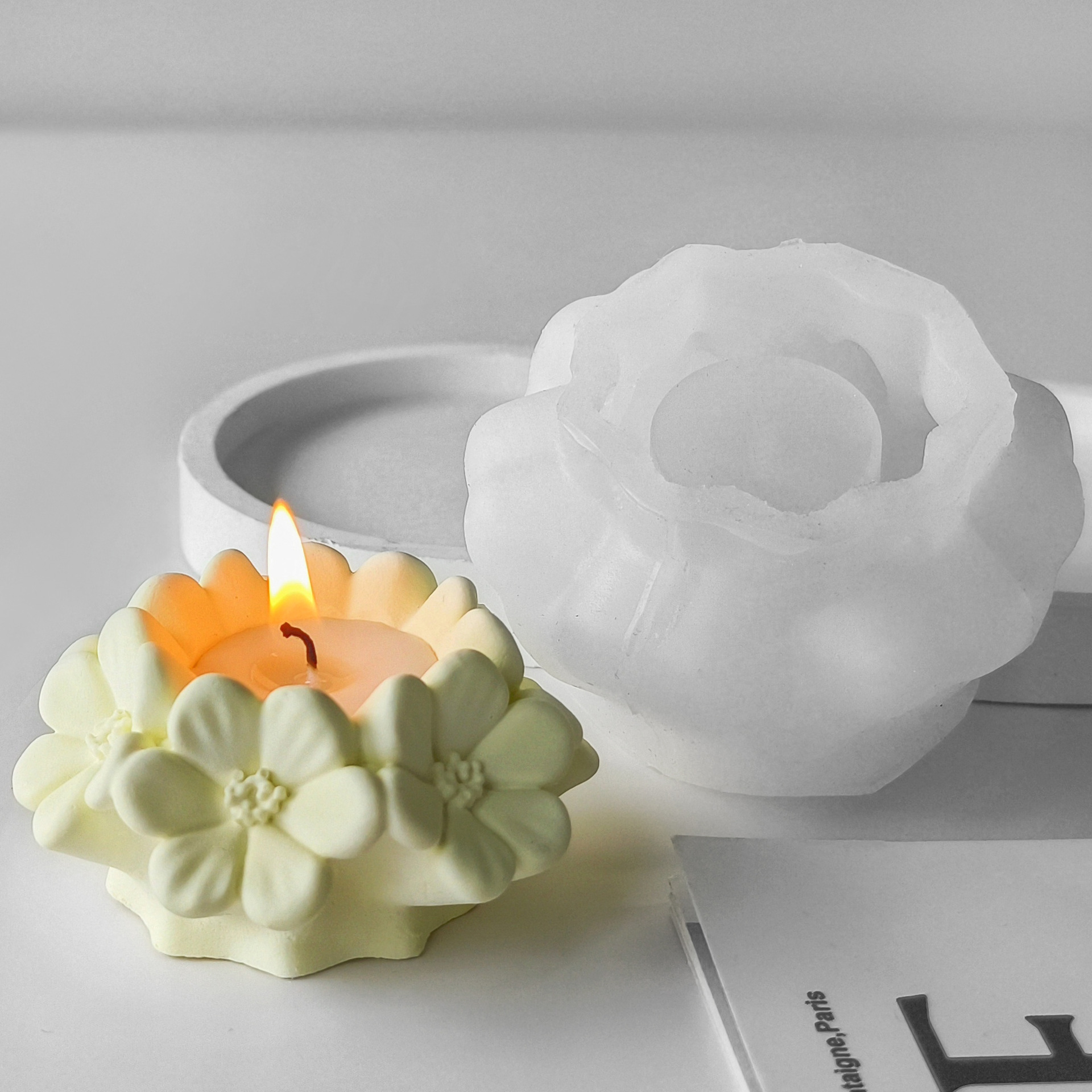 Arquitectura nórdica cúpula decoración fabricación yeso hormigón cemento molde de silicona DIY vela decoración Decoración