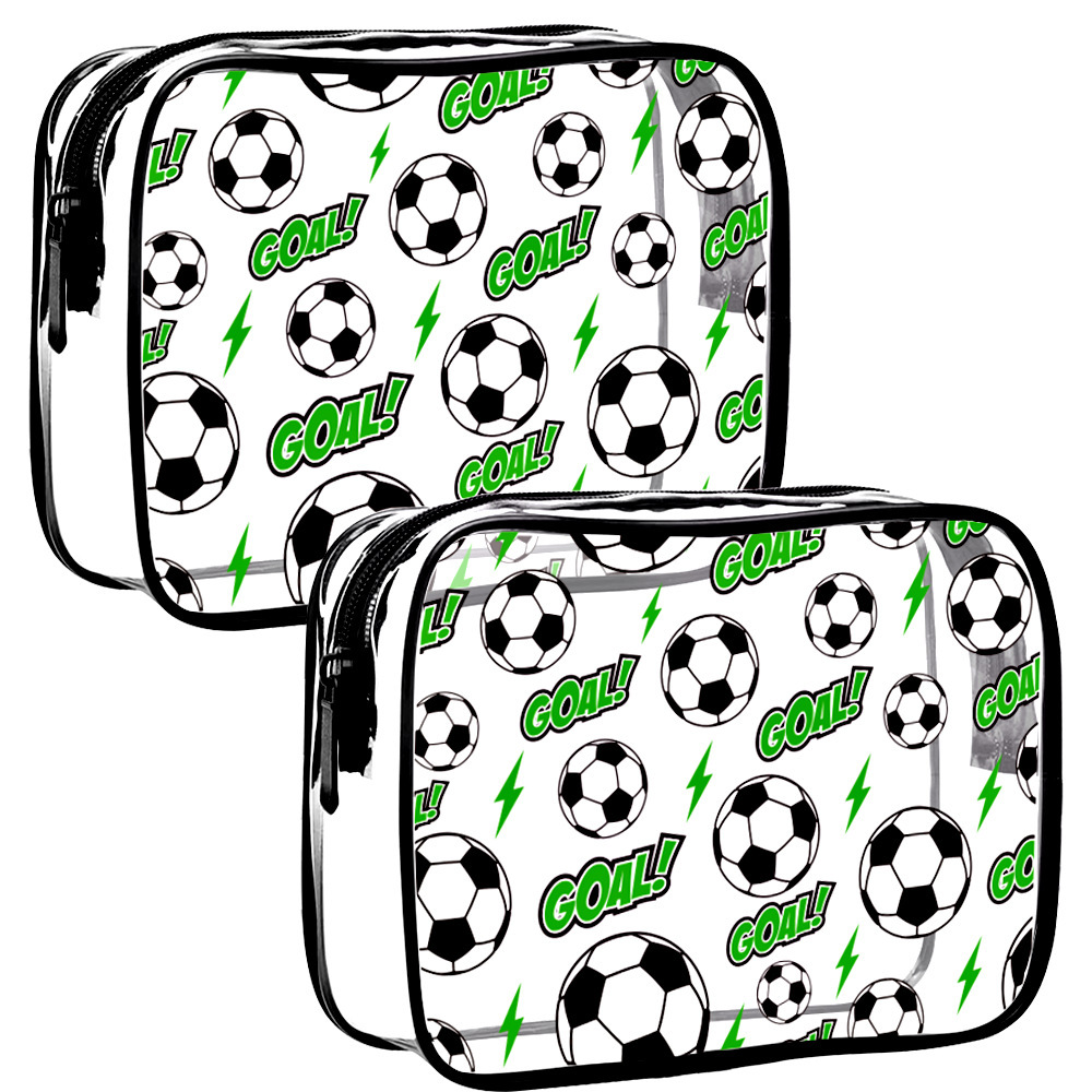 Amazon venta caliente deporte impresión de viento transparente PVC bolsa de maquillaje impermeable viaje bolsa de almacenamiento de lavado