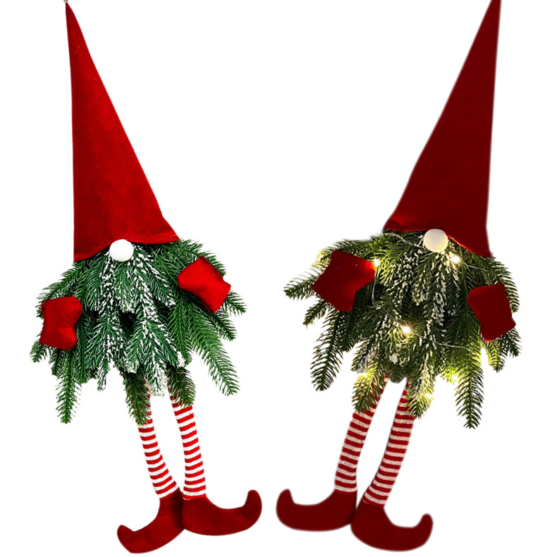 Decoración de Navidad transfronteriza brillante sin cara guirlandas de Navidad de piernas largas colgantes de genio ventana decoración colgantes de puertas