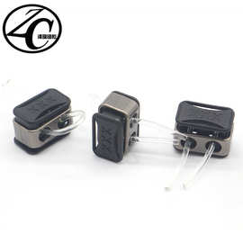 方形双层组合金属弹簧扣羽绒服户外服装箱包休闲裤弹力绳调节卡扣