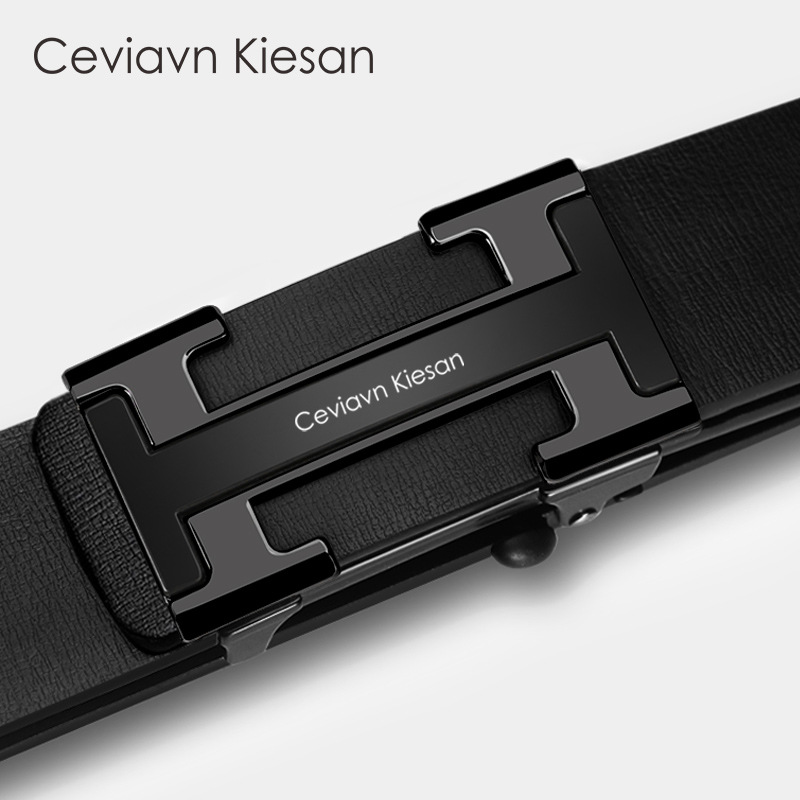 Ceviavn kiesan correa de cuero de los hombres Venta caliente desdentado hebilla automática de negocios fabricante de Cinturón de piel de vaca en stock