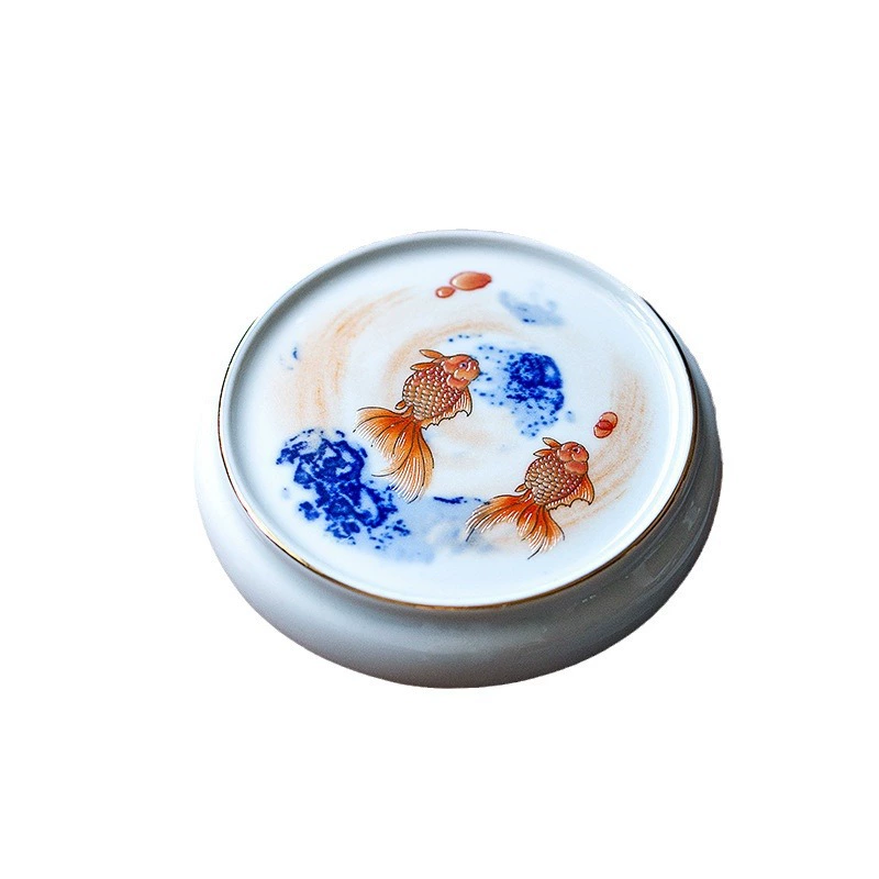 Ceramic retro enamel, blue and white tea cup, tea set with accessories
