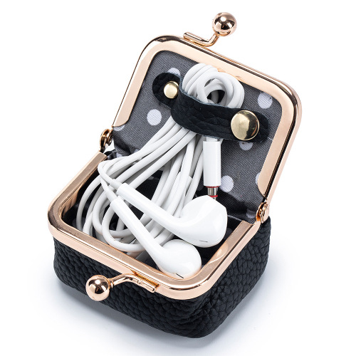 New leather small snap closure ring and earring jewelry box, mini ring necklace earring accessory case, coin purse