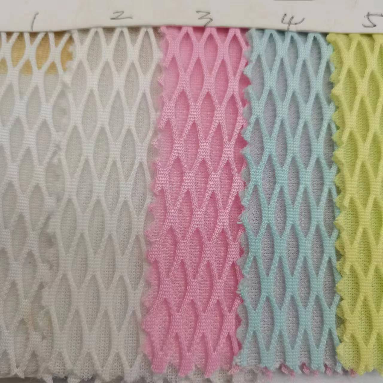 现货三明治 大孔菱形三文治 大波浪纹透气网布 玩具箱包鞋服面料