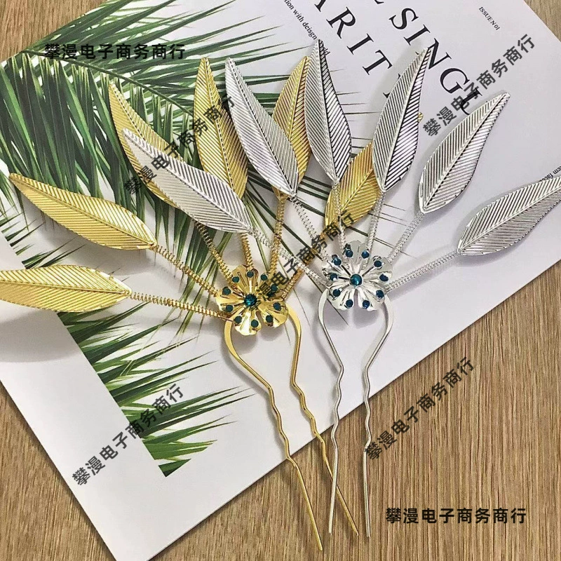 Заколка для волос Dai, золотой танец, тайский цветок на голове, этническое сценическое представление, листья династии Хань, аксессуары для головного убора, аксессуары для волос