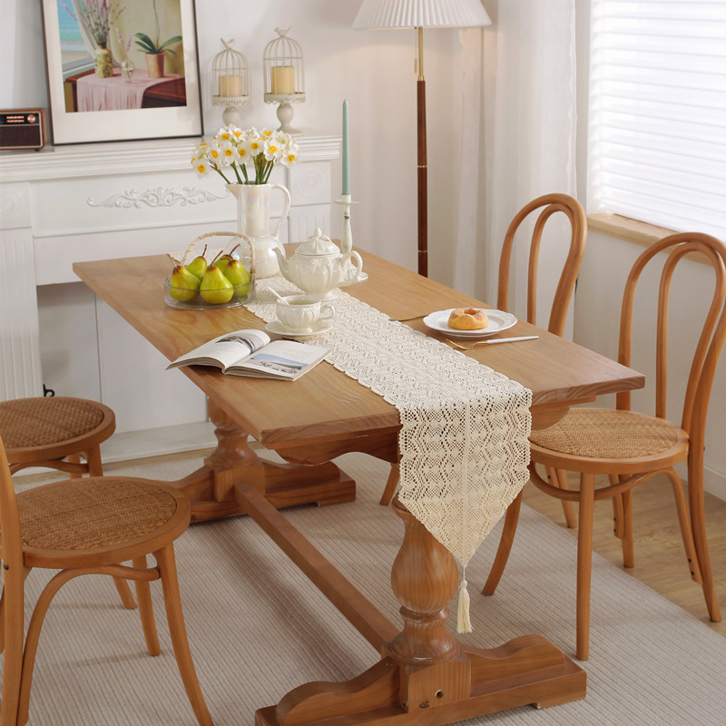 Mantel de mesa de ganchillo estilo pastoral con encaje_voghion.com