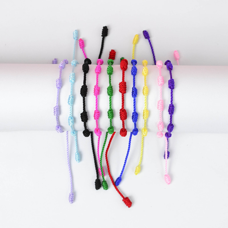 Europe and the United States best selling colorful seven knots bracelet cross-border hot friendship bracelet simple personality hand woven couple bracelet