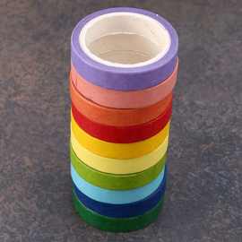 1盒10卷 图片色Photo Color 纸paper 小清新可爱糖果色 手撕彩色