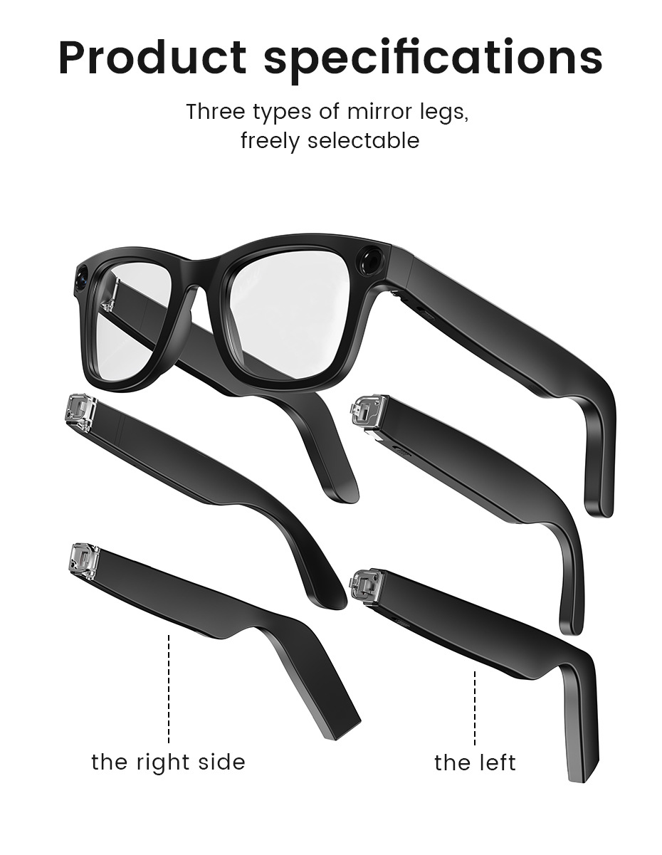Grenzüberschreitend neue E03 intelligente KI-Foto-Brille mit 800W Kamera, Bildstabilisierung, Fotografie, Erkennung, Übersetzung intelligente Brille
