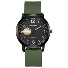 直播休閒考試專用數字刻度一眼石英硅膠通用男女士學生手錶