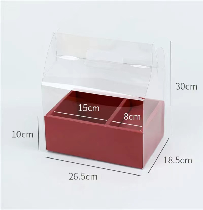 Yixing transparente PVC caja portátil de pastel de flores recubierto caja de regalo de frutas impermeables caja de embalaje de pastel