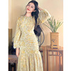 Long sleeved floral dress with fashionable temperament