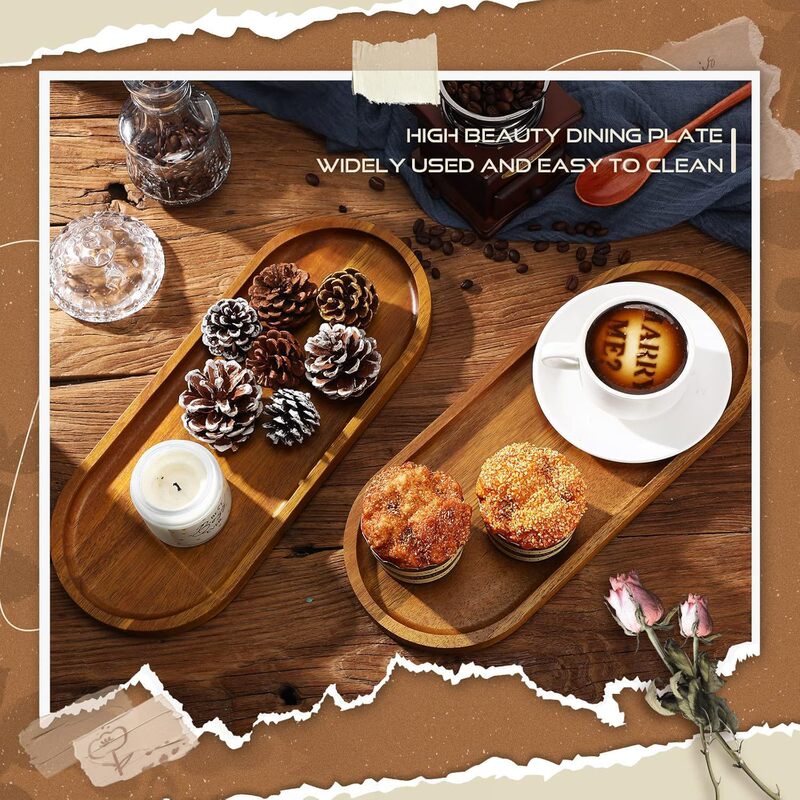 New Wooden Tray for Home Kitchen, Acacia Wood Japanese-Style Restaurant Fruit and Dessert Plate New Wooden Tray for Home Kitchen, Acacia Wood Japanese-Style Restaurant Fruit and Dessert Plate