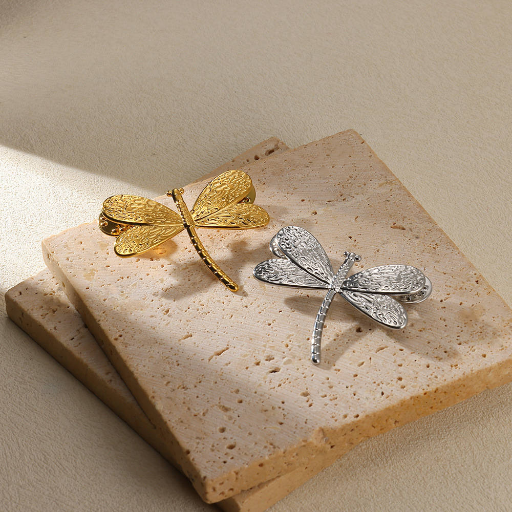 8g Weight Brooches Classification Daily Occasion 304 Stainless Steel Material Dragonfly Pattern All Seasons Season Women's Gender Plating Design Retro, Classic Style Style Retro Classic Style Pin Dragonfly 304 Stainless Steel Plating Women's Brooches 5