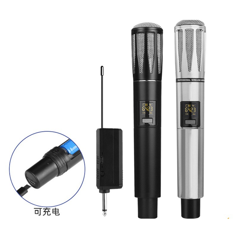 Nuevo micrófono inalámbrico de uno a dos rendimiento de escenario micrófono para el hogar profesional karaoke entretenimiento UHF Altavoz Micrófono